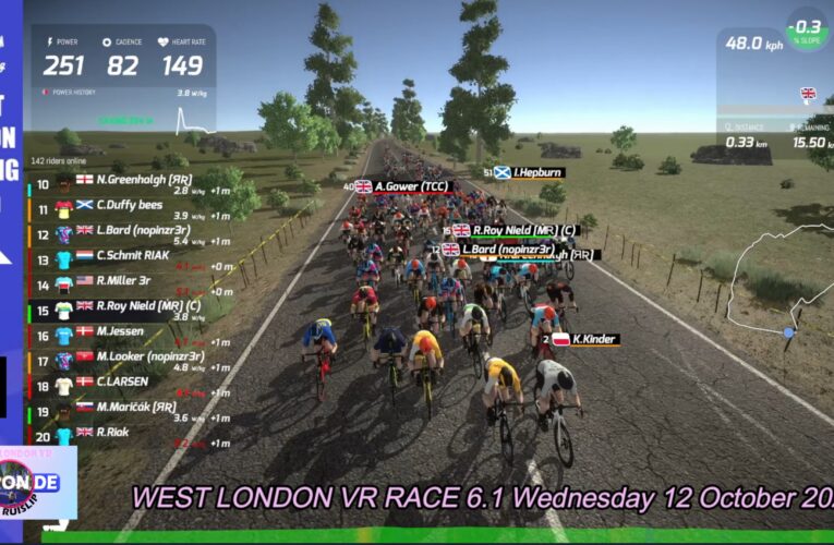 West London VR Series Six off to a flyer … 135 finishers from 142 on the start line and a mass sprint finish.