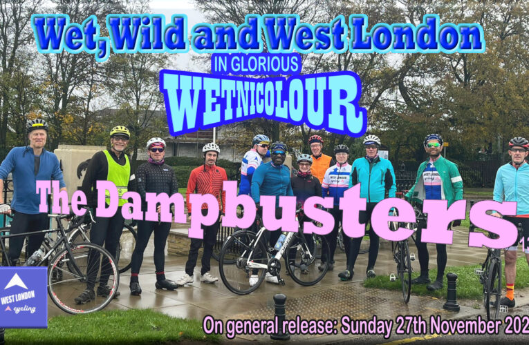 West London Cycling; a splash-dash Sunday Ride as Sunday stalwarts defy the wet weather and create waves (in the puddles)