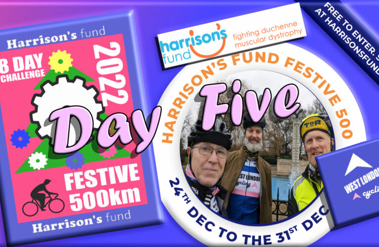Wet and windy but the show must go on …. West London Cycling Festive 500 Day 5