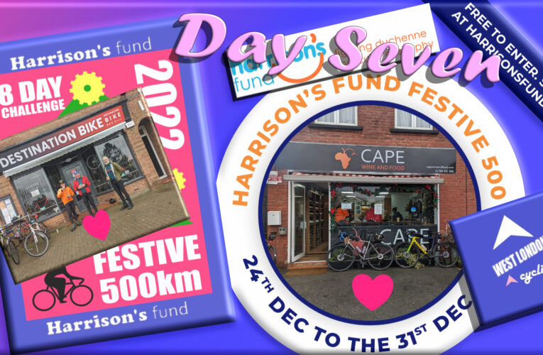 Festive 500 Day 7: How CAPE in Staines and DESTINATION BIKE in Box Hill made our day special…..