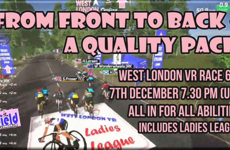 All in for all abilities, West London VR e-Racing for the people …. it’s a quality pack from front to back on Wednesday 7th December at 7.30pm UK Time
