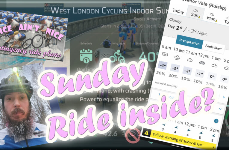 Sunday Ride inside anyone? We want to make it nice without ice …..  no snow on the show ….. so West London Cycling came up with Operation Rink-Think and have created a 9am online Sunday Ride for you all!