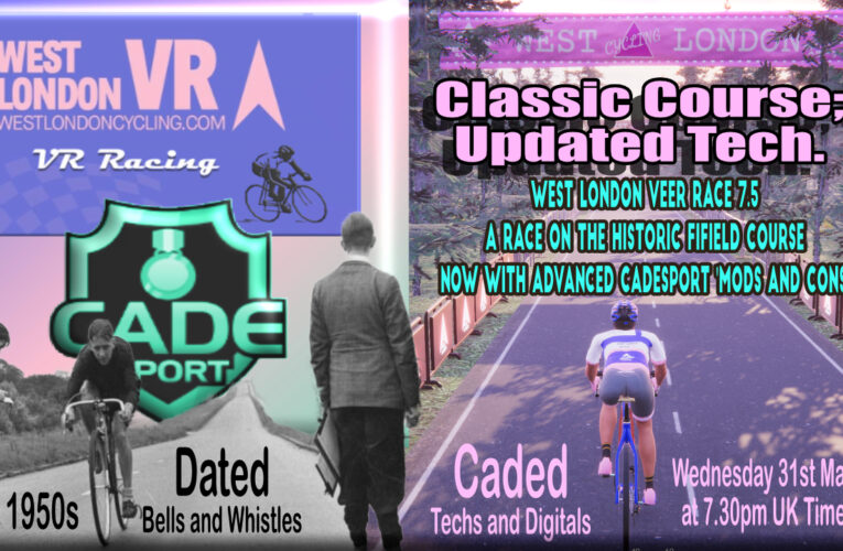 Make history on a historic course historically digitalised …. be at the start of West London VEER Race 7.5 on CADEsport on Wednesday 31st May at 7.30pm UK Time … Vanessa leads the series, can she make it Her-story?