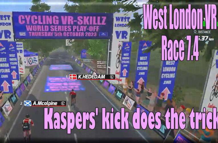 Race 7.4 will go down in history as the Kaspers’ Kick race as the legend of West London VR embraces another great chapter … on the Hillingdon Honey course!