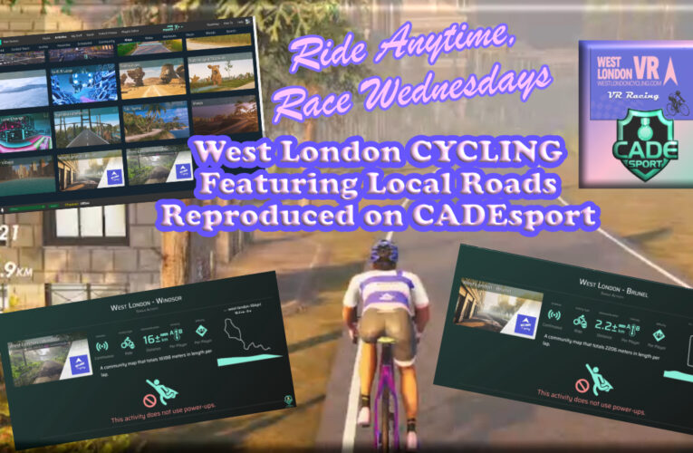 Ride our roads anytime with CADEsport, West London VR online anytime!