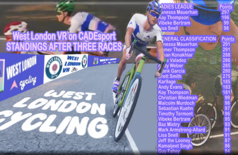 Who will prevail as Homer and Vanessa share top spot in the West London VR CADEsport Series 7? Only one of them can be top after the next race …. Wednesday 17th May at 7.30pm UK Time on CADEsport.