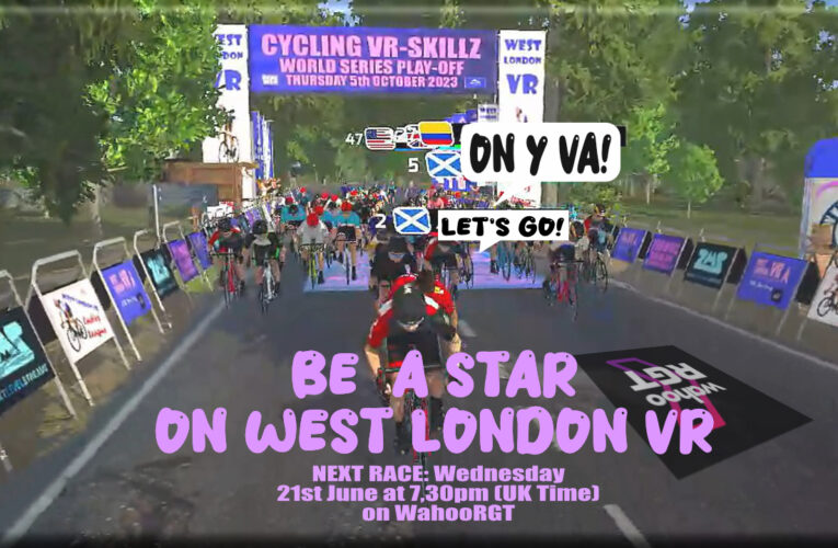 Be a star with West London VR … Wednesday 21st June at 7.30pm on Wahoo RGT