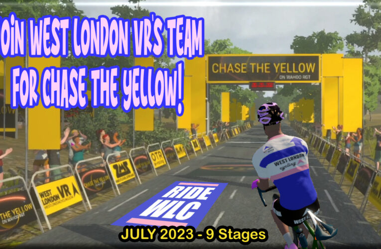 Sign up for the West London VR team in CHASE THE YELLOW … It’s your chance to be a Tour de France rider thrugh July …. get in!