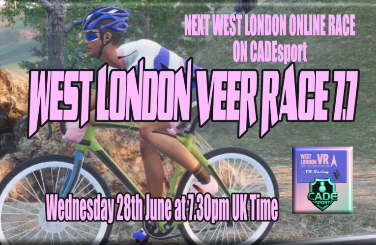 West London VEER Race 7.7 on CADEsport is coming, Race, Watch or Listen or all three … here are the Livestream links ….