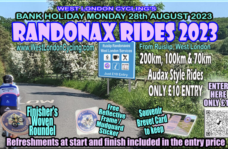 Randonax 2023 … the Finishers’ Roundels are in the house! We are delighted with this year’s finishers’ trophy, another cracker to add to your collection …. sign up now for the Ruislip Randonax Rides on August Bank Holiday Monday, 28th August 2023 from Ruislip, West London