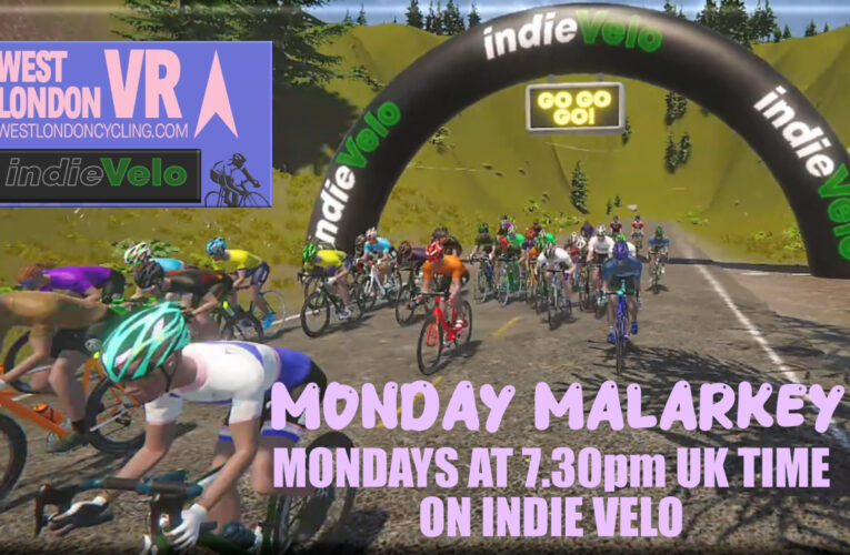 Wow! The Indie Velo show is gettin’ bigger and bigger … Tim Humpton does it again but  David Hawkins and Nick Greenhalgh nearly caught him on the line …. it’s gettin hot on here! Lee Louie remains Queen of the Mondays.