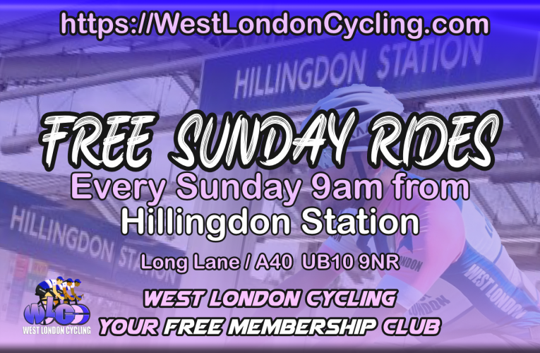 Free Sunday Rides and Membership from West London Cycling from Hillingdon Station (UB10 9NR) continue on 26th October at 9am