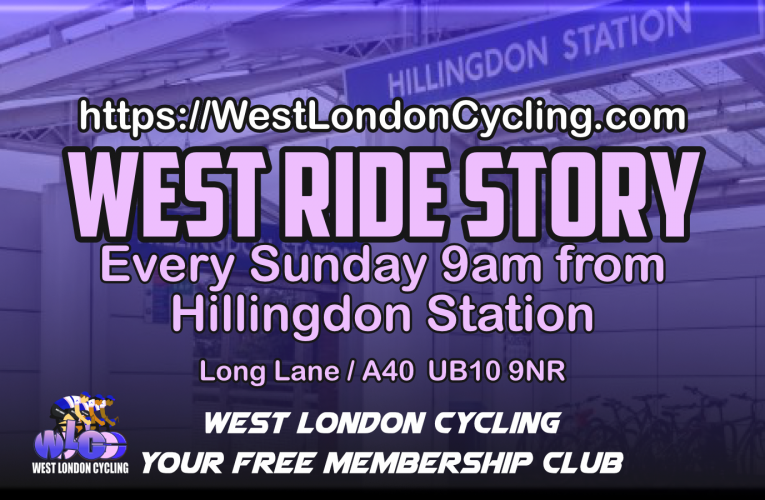Sunday Cyclists, it’s your free to ride West London Cycling Rides from Hillingdon Station … 9am every Sunday!