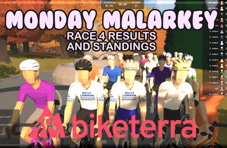 Monday Malarkey by West London Cycling Race 4 Results and standings