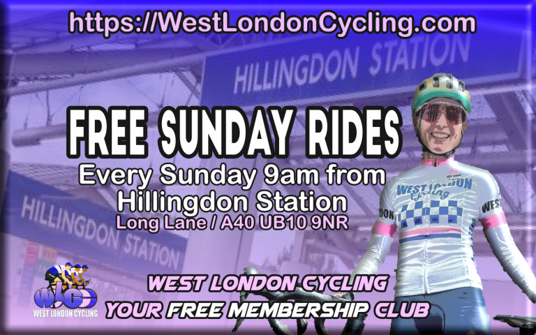 West London Cycling; For Free Membership, Free Sunday Rides and Free Spirit ….. Every Sunday 9am from Hillingdon Station (UB10 9NR)