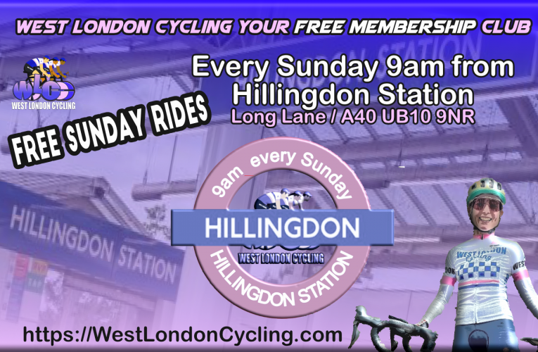 West London Cycling; For Free Membership, Free Sunday Rides and Free Spirit ….. Every Sunday 9am from Hillingdon Station (UB10 9NR)