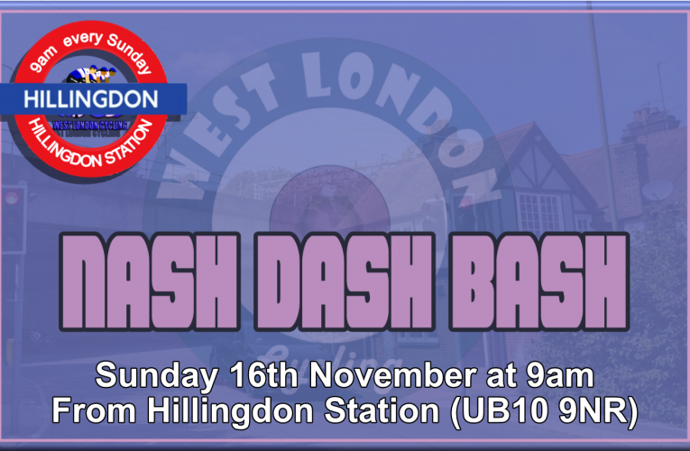 Sunday 16th November brings another new route to the West London Cycling Collection … 9am start from Hillingdon Station (UB10 9NR)