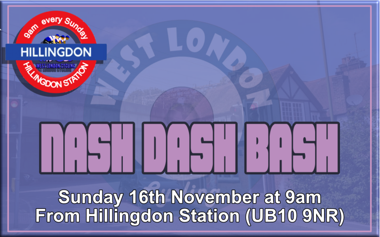 Sunday 16th November brings another new route to the West London Cycling Collection … 9am start from Hillingdon Station (UB10 9NR)