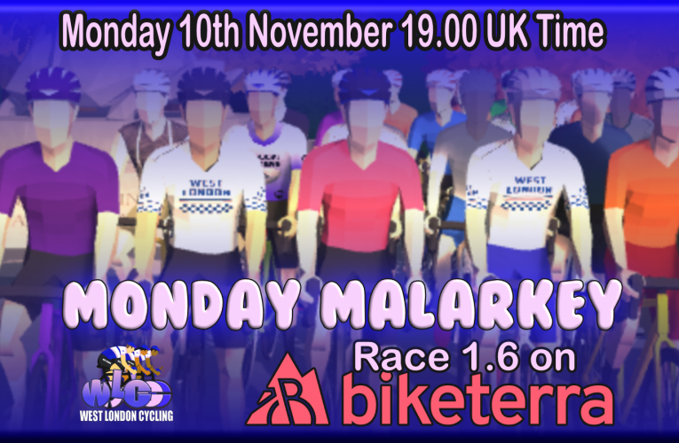Downhill skillz and thrillz online in Monday Malarkey by West London Cycling on Biketerra …. Race 1.6 Monday 10th November 19.00pm (UK TIME)