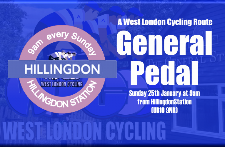 Another great new Sunday Ride from WEST LONDON CYCLING: Sunday 25th January at 9am from Hillingdon Station (UB10 9NR) Free Sunday Rides and Free Membership