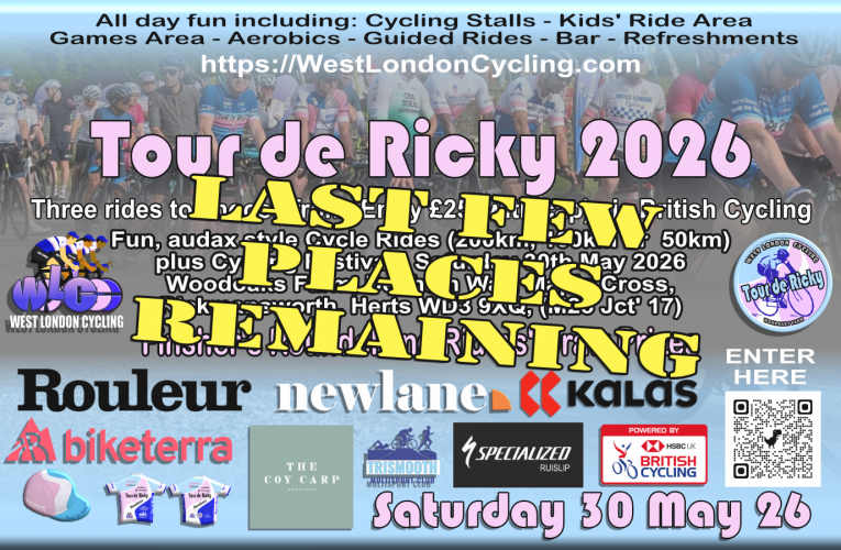 Tour de Ricky: Last few 2026 places remaining.