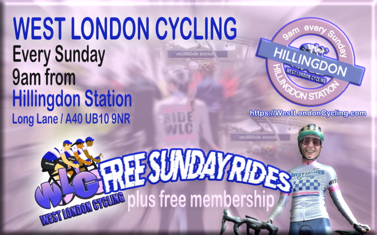 West London Cycling; For Free Membership, Free Sunday Rides and Free Spirit ….. Every Sunday 9am from Hillingdon Station (UB10 9NR)
