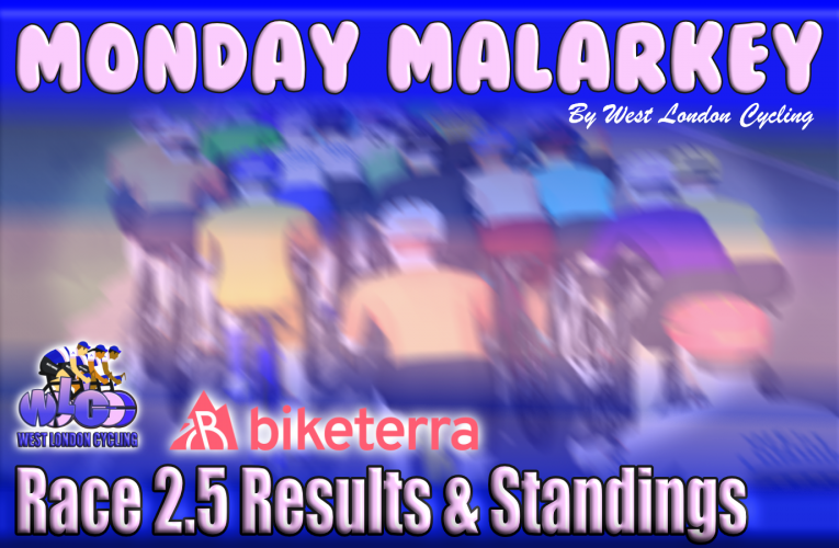 Mat Hammond romps home again just in front of Jeppe Snaever … another cracking Monday Malarkey … your Race 2.5 results and standings: