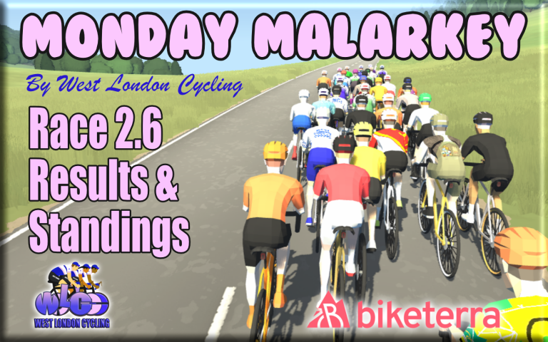 Monday Malarkey Race 2.6 Results and Standings