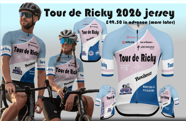 Tour de Ricky jerseys available to order in advance at £49.50 (£60 after the event)