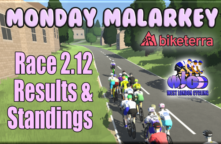 Monday Malarkey Race 2.12 Results and Standings, gallery and video