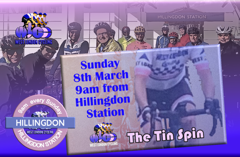 Another Brand Spanking new route from West London Cycling for the Sunday Ride from Hillingdon Station (UB10 9NR) at 9am on Sunday 8th March