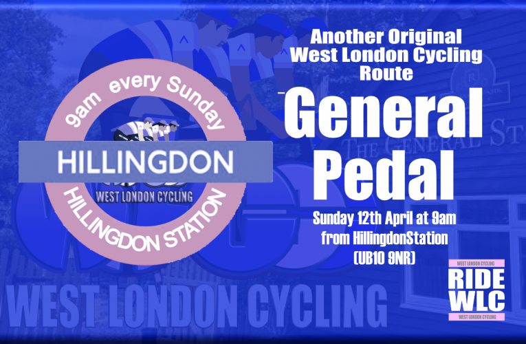 Another chance to do the General Pedal route with West London Cycling at 9am on Sunday 12th April from Hillingdon Station (UB10 9NR) … Original Routes from West London Cycling