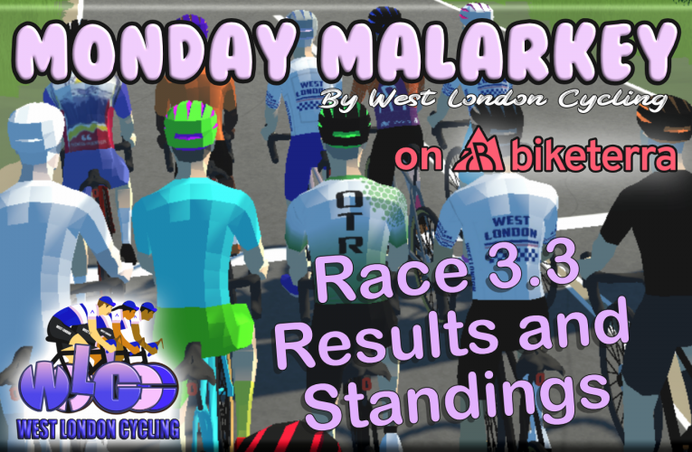 Monday Malarkey Race 3.3 Results and Standings
