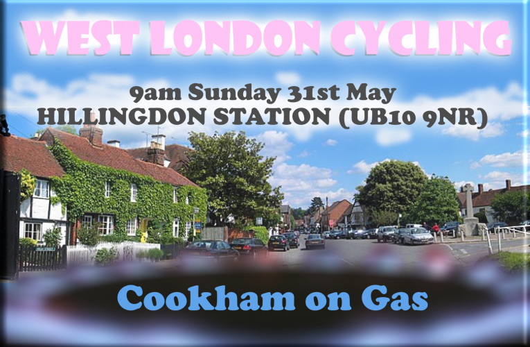 Spinning to Jenner’s for West London Cycling’s Sunday fun on Sunday 31st May at 9am from Hillingdon Station (UB10 9NR) … join us for the classic ‘Cookham on Gas’ route with a stop at Jenner’s Cafe.