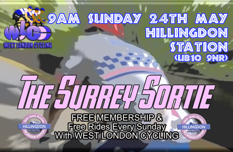 Spin ot to Chobham on West London Cycling’s Surrey Sortie route on Sunday 24th May at 9am from Hillingdon Station (UB10 9NR)