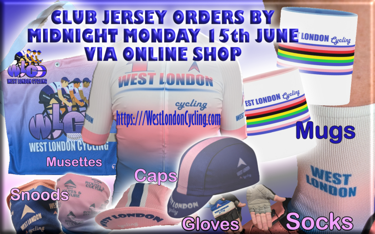 Club jersey orders by midnight Monday 15th June