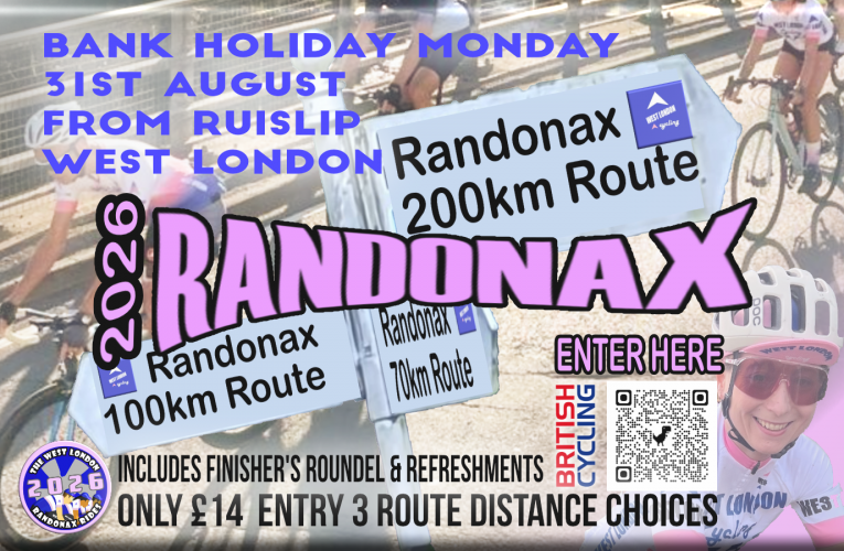 Just 6 weeks to go before the Randonax Rides from Ruislip, West London, your Summer Climax Event … put that summer fitness to the test on August Bank Holiday Monday 31st August