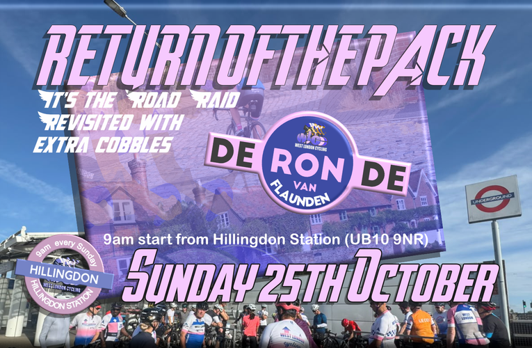 Due to popular demand we are revisiting the Air Raid Shelter on Sunday 25th October (9am from Hilingdon Station) with a new route with extra cobbles.