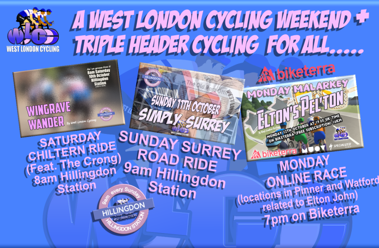 Another stunning triple header weekend on the way from West London Cycling coming up on 10th, 11th and 12th October